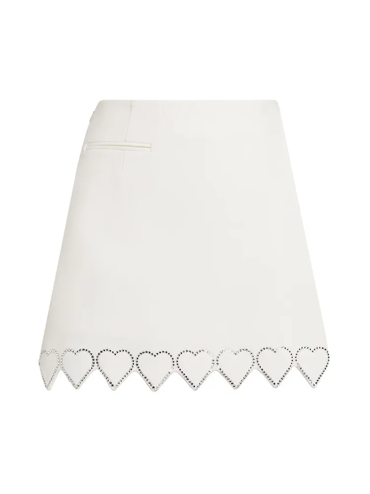 Crystal Hearts Wool Miniskirt