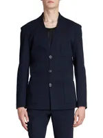 Wool-Blend Single-Breasted Blazer