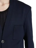 Wool-Blend Single-Breasted Blazer