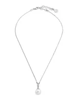 Lilit Rhodium-Plate, Crystal & Faux Pearl Pendant Necklace