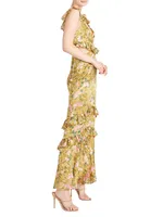 Magnolia Silk Floral Cut Out Gown