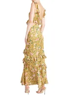 Magnolia Silk Floral Cut Out Gown