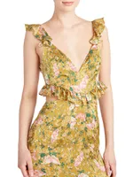 Magnolia Silk Floral Cut Out Gown