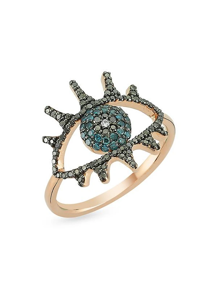 Eye Light 14K Rose Gold & TCW Diamond Ring