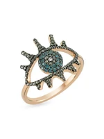 Eye Light 14K Rose Gold & TCW Diamond Ring