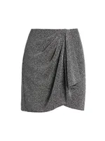 Bergen Glittery Draped Miniskirt