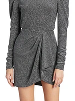 Bergen Glittery Draped Miniskirt