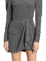 Bergen Glittery Draped Miniskirt