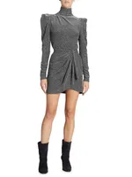 Bergen Glittery Draped Miniskirt