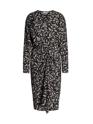Danalia Gathered Leaf Cocktail Dress