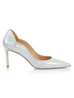 Scalloped Metallic Leather Pumps