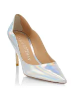 Scalloped Metallic Leather Pumps