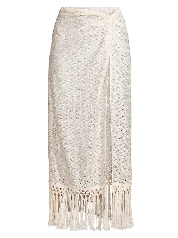 Gaia Zig-Zag Metallic Tassel Skirt