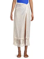 Gaia Zig-Zag Metallic Tassel Skirt