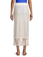 Gaia Zig-Zag Metallic Tassel Skirt