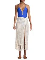 Gaia Zig-Zag Metallic Tassel Skirt