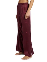 Washable Silk High-Rise Pants 2-Piece Pajama Set