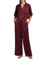 Washable Silk High-Rise Pants 2-Piece Pajama Set