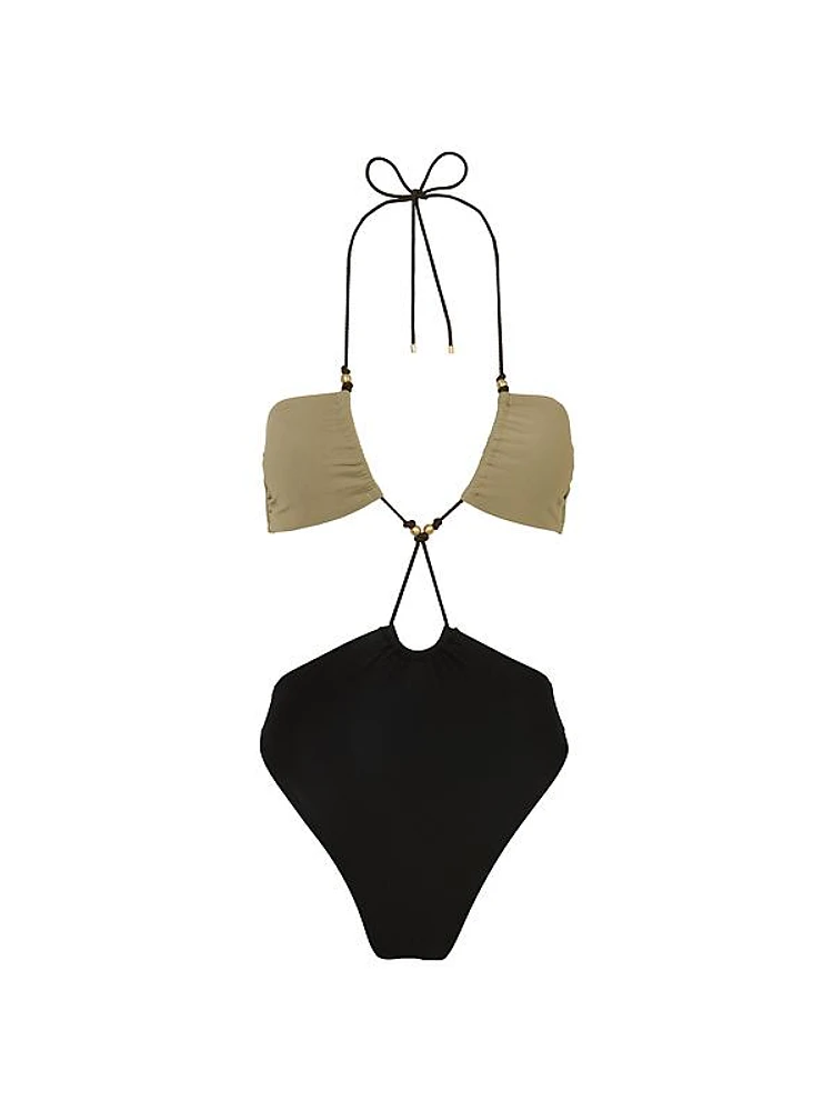 Solid Gi Strappy One-Piece Swimsuit