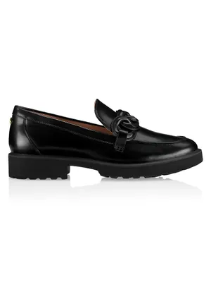 Geneva Chain Leather Loafers