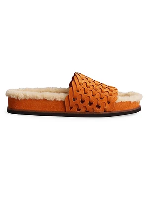 Bailey Suede Sherpa-Lined Slides