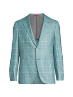 Capri Two-Button Silk & Cashmere Plaid Sport Coat