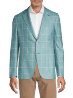 Capri Two-Button Silk & Cashmere Plaid Sport Coat