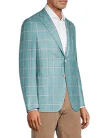 Capri Two-Button Silk & Cashmere Plaid Sport Coat