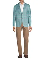 Capri Two-Button Silk & Cashmere Plaid Sport Coat