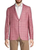 Capri Two-Button Silk & Cashmere Plaid Sport Coat