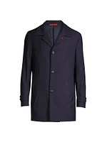 Wool-Blend Longline Rain Coat