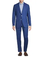 Plaid Wool-Blend Two-Button Classic-Fit Suit