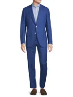 Plaid Wool-Blend Two-Button Classic-Fit Suit