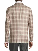 Plaid Silk & Cashmere Two-Button Sport Jacket