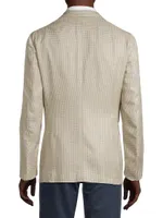 Houndstooth Silk & Cashmere-Blend Sports Jacket