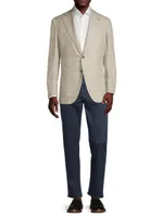 Houndstooth Silk & Cashmere-Blend Sports Jacket