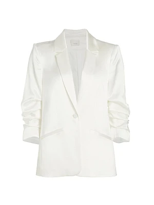 Kylie Notched Satin Single-Button Blazer