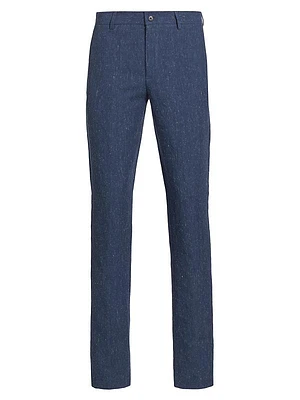 Linen & Cotton-Blend Slim-Fit Pants