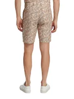 Slim-Fit Leaf Cotton Shorts