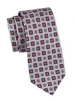 Abstract Print Silk Tie