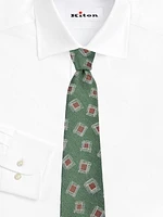 Abstract Print Silk & Linen Tie