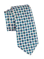 Abstract Print Silk Tie