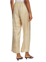 Monogram Stitch Silk Pants