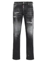 Cool Guy Black Slash Five-Pocket Jeans