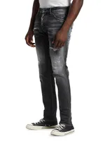 Cool Guy Black Slash Five-Pocket Jeans