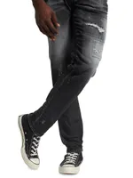 Cool Guy Black Slash Five-Pocket Jeans