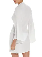 Perola Knotted Long-Sleeve Coverup