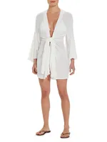 Perola Knotted Long-Sleeve Coverup