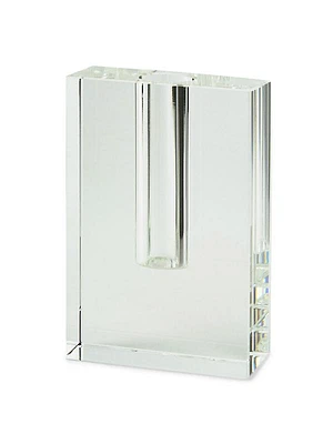 Clear Crystal Flat Rectangular Bud Vase