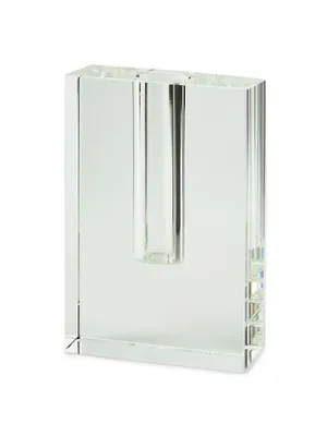 Clear Crystal Flat Rectangular Bud Vase